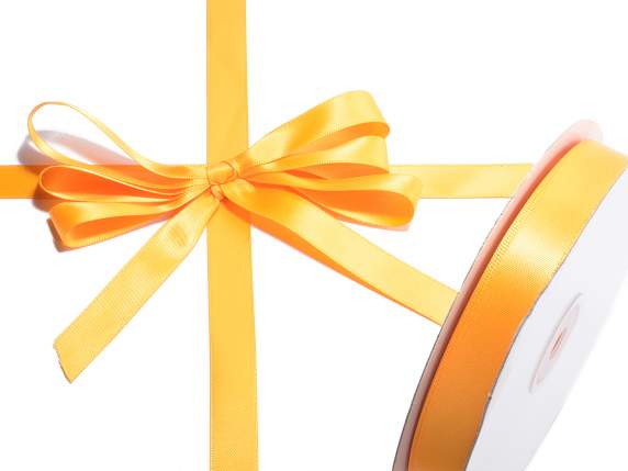 Ruban satin double orange 15 mm