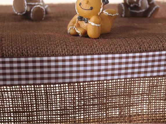 Ruban à carreaux marron chocolat 25 mm