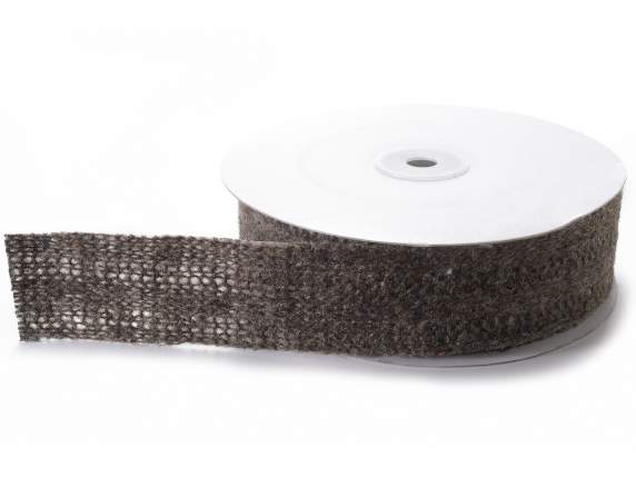 Ruban en tissu mélangé effet laine 38 mm