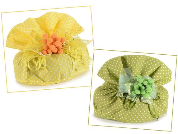 Sac colombe en tissu à pois avec cordon de serrage