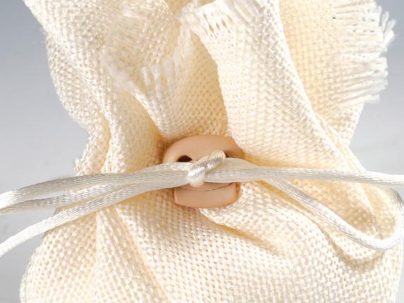 Tulle de coton carré avec bord effiloché et cordon