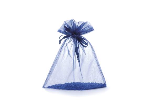 Sac en organza bleu royal 17x22 cm avec lien