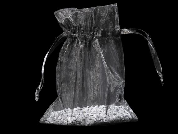 Sac bistrot en organza noir 12x16 cm avec cordon de serrage
