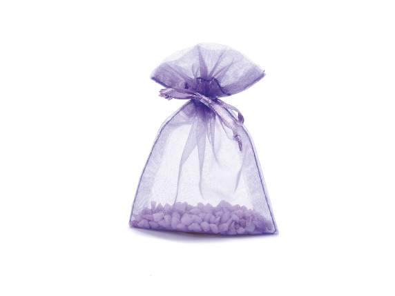 Sachet organza orchidée violette 8x11 cm avec cordon