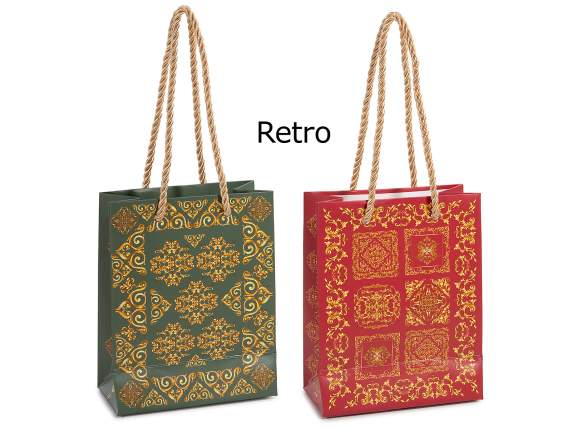 Sac en papier de Noël avec fenêtre transparente et étiquette