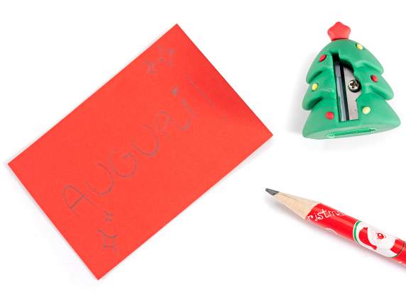 Lápiz con sacapuntas de goma decorativo