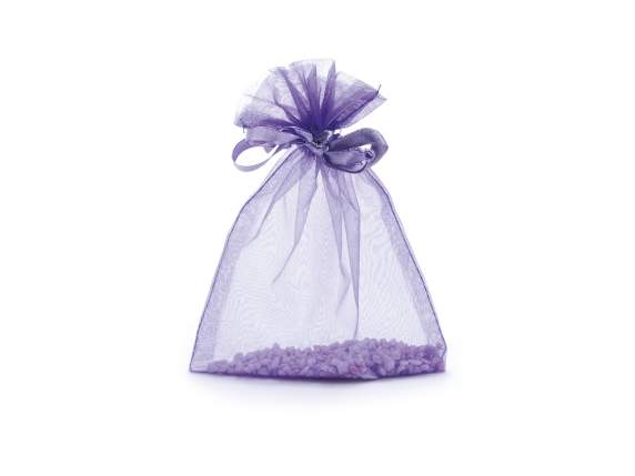 Sacchetto in organza viola orchidea cm 12x16 con tirante