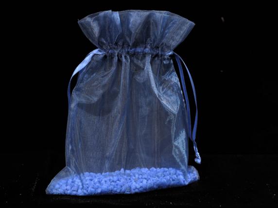 Sacchetto in organza royal blu cm 17x22 con tirante