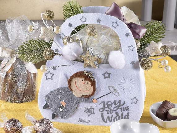 Sac en tissu de Noël avec petit ange