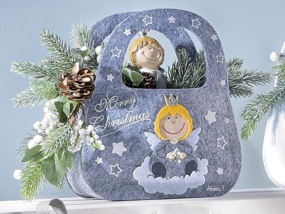 Sac en tissu de Noël avec petit ange