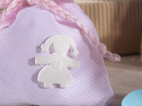 Sac en coton avec craie pour fille et ruban tissé