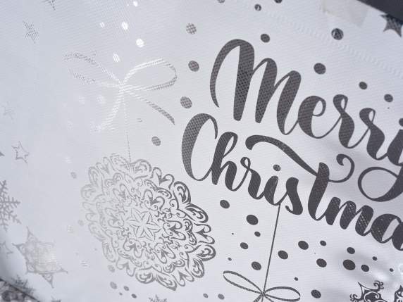 Sac de Noël non tissé de 11 L avec décorations argentées