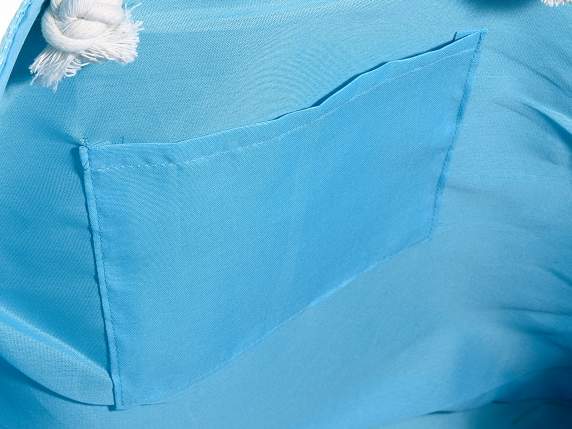 Sac de plage en raphia avec poignées en corde et décorations