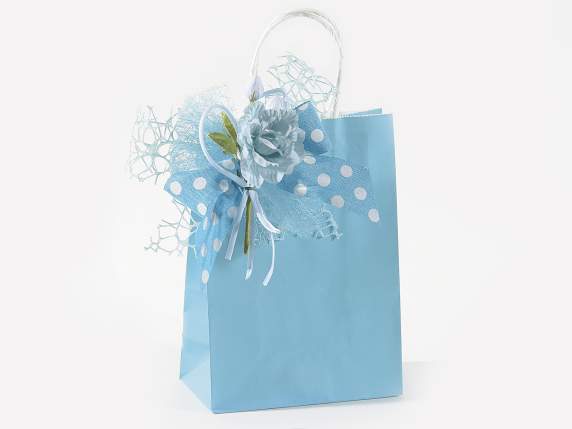 Petit sac - enveloppe en papier coloré avec poignée torsadée