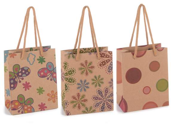 Petit sac - enveloppe en papier naturel imprimé