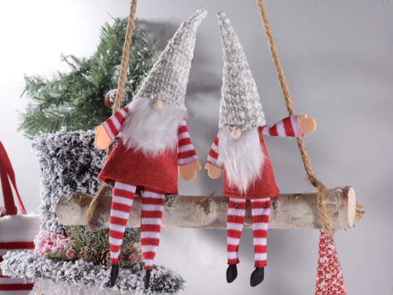 Set 2 Santa Claus in cloth and long legs fabric