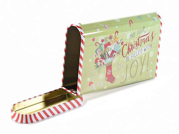 Metal letterbox box with Christmas designs