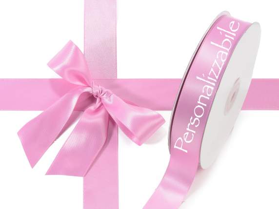 Satin double ribbon mm 25 antique pink personalized