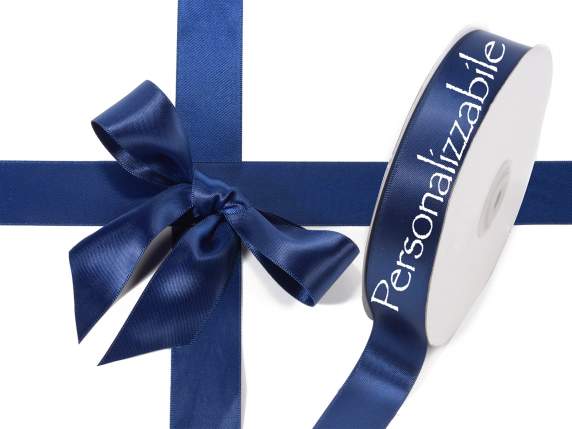 Satin double ribbon mm 25 night blue personalized