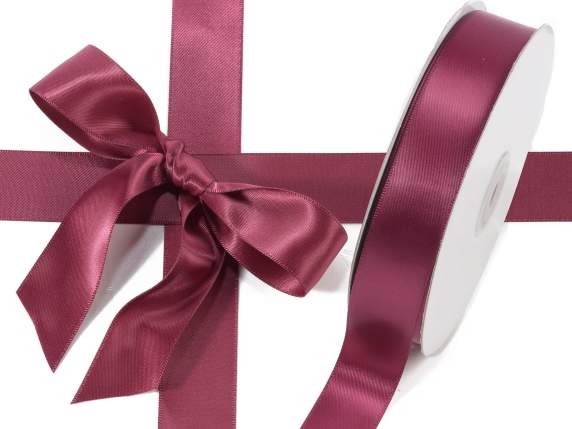 Satin ribbon roll Poly mm 25x50 mt burgundy colour