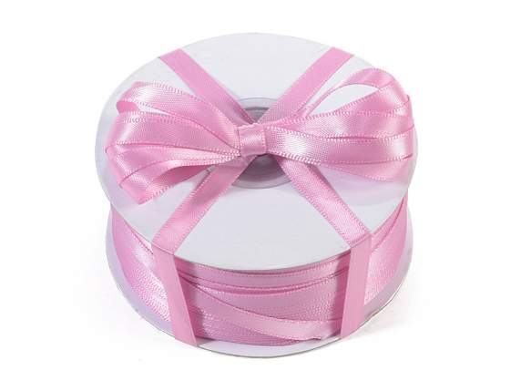 Satin ribbon roll Poly mm 6x100 mt ancient pink colour