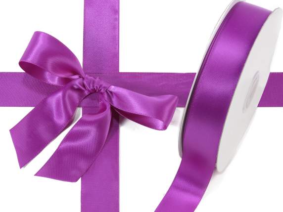 Satin ribbon roll Poly mm 25x50 mt purple colour