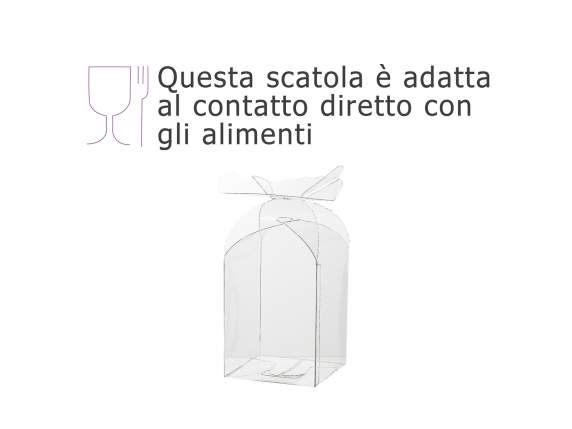 Scatola in PET rettangolare con chiusura fiocco
