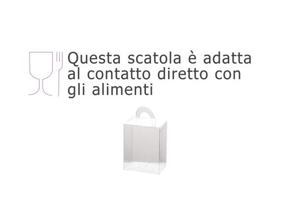 Scatola rettangolare con manico PET - uso alimentare