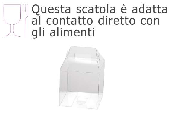 Scatola rettangolare con manico PET - uso alimentare