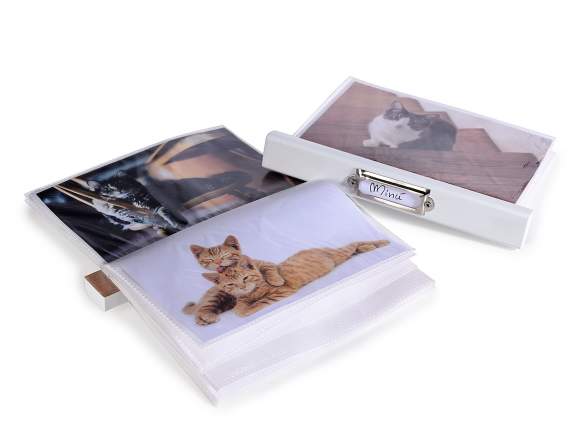 Scatola portafoto in legno con 4 album Pretty Cat