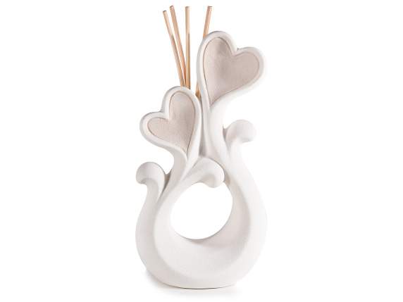 Porcelain decoration with hearts and perfume sticks