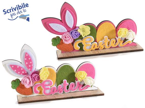 Scritta Easter  in legno e panno colorato da appoggiare