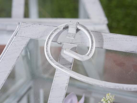 Set 2 mini sere cu baza dreptunghiulara din metal alb