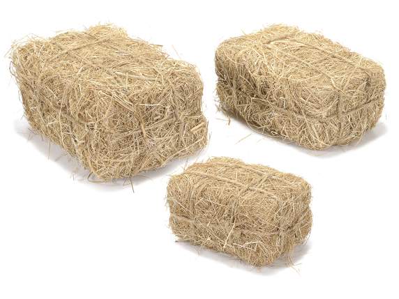 Set 3 balle di fieno decorative