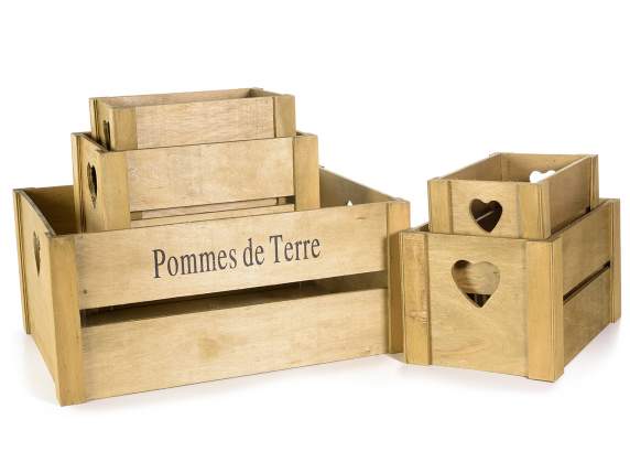 Set 5 cassette in legno 