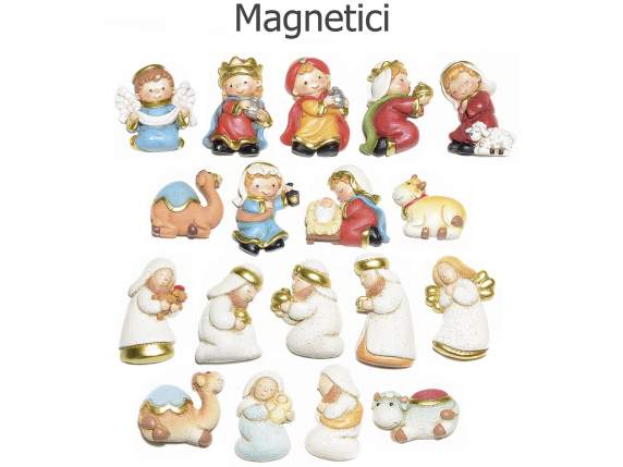 Set 9 figurines Creche magnetiques en resine avec aimant
