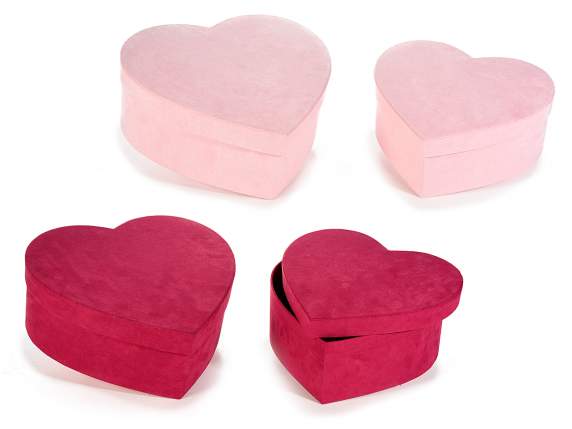 Set of 2 heart-shaped paper boxes