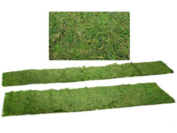 Set of 2 strips of decorative moss