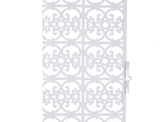 Set 2 felinare lungi din metal alb cu decoratiuni perforate