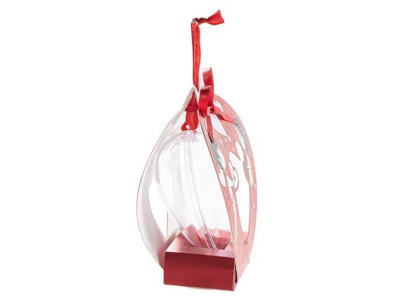 Sferă mică transparentă care se deschide cu card decorativ