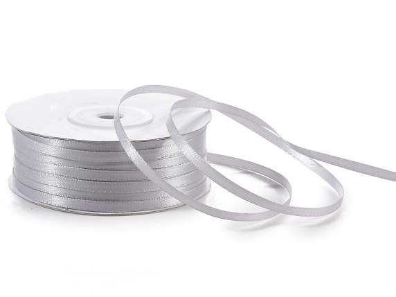 Silver gray double satin ribbon