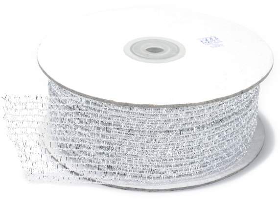 Silver mouldable net ribbon 45mm x 25mt