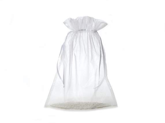 Snow white organza bag 30x40 cm with tie