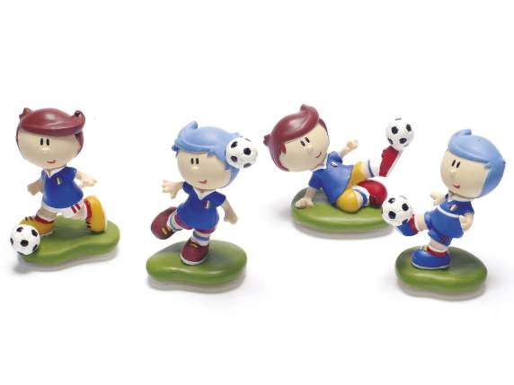 Soccer player in action in resin