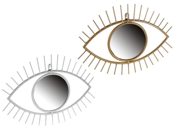 Specchio a occhio in metallo opaco colorato da appendere