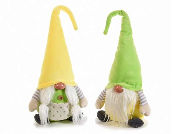 Spring forest gnome in padded fabric