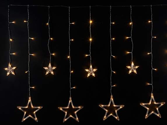 Lumină de ploaie 10 stele suspendate, 115 LED-uri alb cald