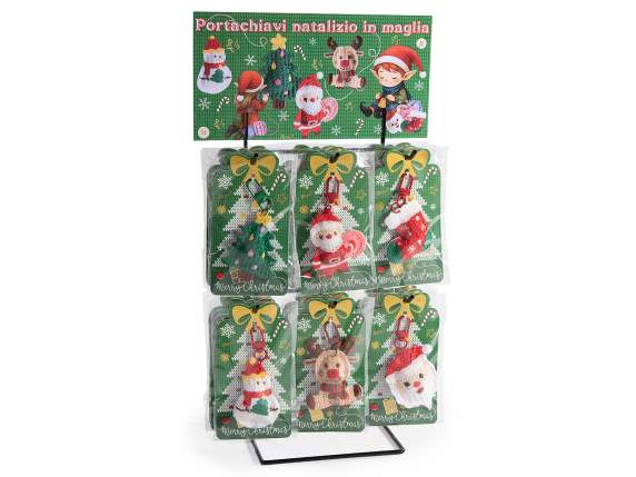 Llavero-dije navideño de punto con expositor