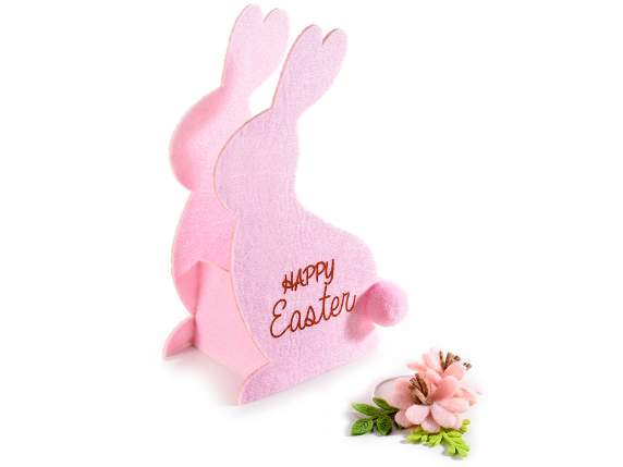 Porte-bonbons lapin en tissu avec fermeture élastique