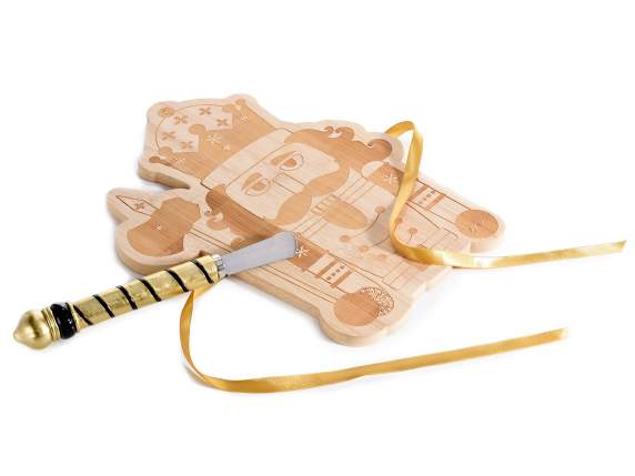 Juego de tabla de cortar de madera para cascanueces con cuch